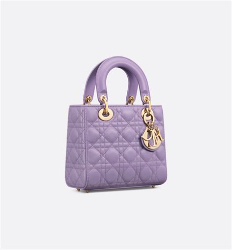 Small Lady Dior My ABCDior Bag Lilac Cannage Lambskin 